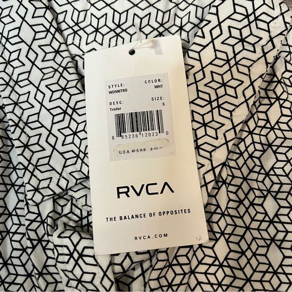 NWT RVCA - Geometric Black & White Button Down Shirt, Size Small - Picture 6 of 10